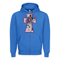 True Royal Cowhide Pink Gemstone Cross Zipper Hoodie - RanaPortraitStore