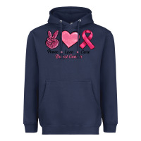 Navy breast cancer peace love cure Heavyweight Hoodie - RanaPortraitStore