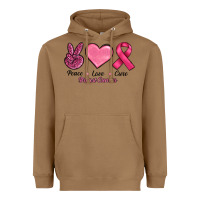 Toasted Coconut breast cancer peace love cure Heavyweight Hoodie - RanaPortraitStore