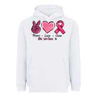 White breast cancer peace love cure Heavyweight Hoodie - RanaPortraitStore