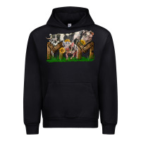 Black Western Mom With Spotted Pig And Baby Pig Urban Hoodie - LillyAllenDesigns