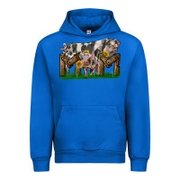 Cobalt Western Mom With Spotted Pig And Baby Pig Urban Hoodie - LillyAllenDesigns