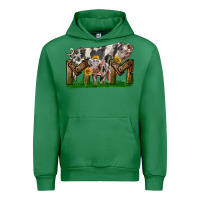 Emerald Western Mom With Spotted Pig And Baby Pig Urban Hoodie - LillyAllenDesigns