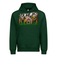 Forest Green Western Mom With Spotted Pig And Baby Pig Urban Hoodie - LillyAllenDesigns