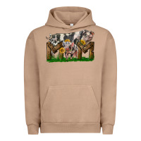 Pigment Burro Western Mom With Spotted Pig And Baby Pig Urban Hoodie - LillyAllenDesigns