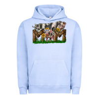 Pigment Grape Ice Western Mom With Spotted Pig And Baby Pig Urban Hoodie - LillyAllenDesigns