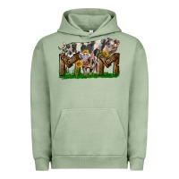 Pigment Oil Green Western Mom With Spotted Pig And Baby Pig Urban Hoodie - LillyAllenDesigns