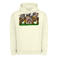 Pigment Pistachio Western Mom With Spotted Pig And Baby Pig Urban Hoodie - LillyAllenDesigns