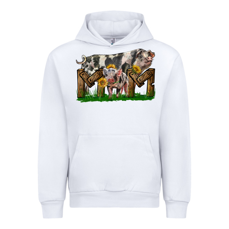Western Mom With Spotted Pig And Baby Pig Urban Hoodie by LillyAllenDesigns | Teevron