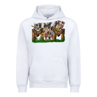 White Western Mom With Spotted Pig And Baby Pig Urban Hoodie - LillyAllenDesigns