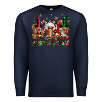 Navy merry christmas buffalo gnomies Premium Sweatshirt - FaDigitalArtStudio