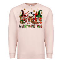 Pale Pink merry christmas buffalo gnomies Premium Sweatshirt - FaDigitalArtStudio