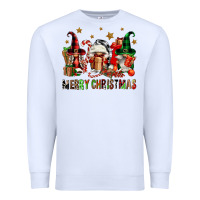 White merry christmas buffalo gnomies Premium Sweatshirt - FaDigitalArtStudio
