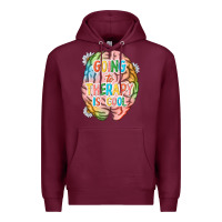 Burgundy going to therapy is cool Premium Hoodie - NancyCooperArtShop