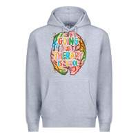 Heather Grey going to therapy is cool Premium Hoodie - NancyCooperArtShop