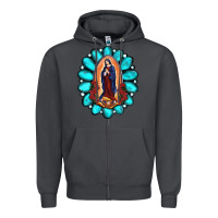 Smoke Gemstone Lady Of Guadalupe Zipper Hoodie - RanaPortraitStore