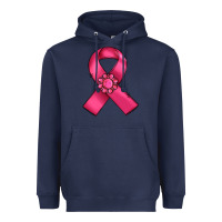 Navy breast cancer awareness ribbon Heavyweight Hoodie - RanaPortraitStore