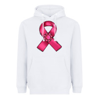 White breast cancer awareness ribbon Heavyweight Hoodie - RanaPortraitStore