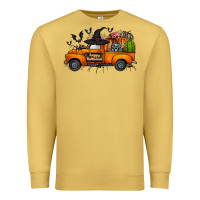 Antique Gold happy halloween truck Premium Sweatshirt - CowhideDigitalArt