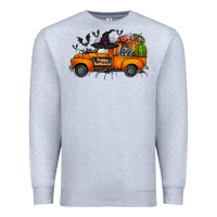 Heather Grey happy halloween truck Premium Sweatshirt - CowhideDigitalArt