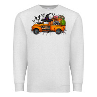 Oatmeal Heather happy halloween truck Premium Sweatshirt - CowhideDigitalArt