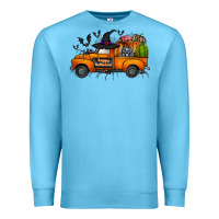 Ocean Blue happy halloween truck Premium Sweatshirt - CowhideDigitalArt