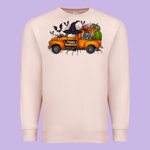 Happy Halloween Truck Premium Sweatshirt Designed By Cowhidedigitalart