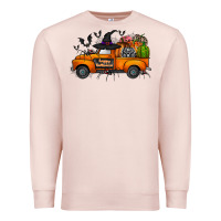 Pale Pink happy halloween truck Premium Sweatshirt - CowhideDigitalArt