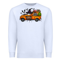 White happy halloween truck Premium Sweatshirt - CowhideDigitalArt