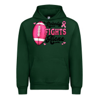Forest Green nobody fights alone pink football breast cancer awareness Urban Hoodie - Jasminsmagicworld