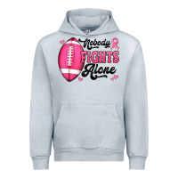 Heather Grey nobody fights alone pink football breast cancer awareness Urban Hoodie - Jasminsmagicworld