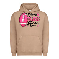 Pigment Burro nobody fights alone pink football breast cancer awareness Urban Hoodie - Jasminsmagicworld
