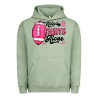Pigment Oil Green nobody fights alone pink football breast cancer awareness Urban Hoodie - Jasminsmagicworld