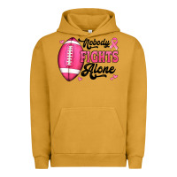 Pigment Peanut Butter nobody fights alone pink football breast cancer awareness Urban Hoodie - Jasminsmagicworld