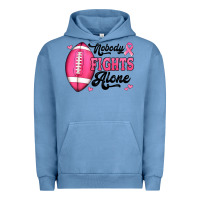Pigment Pebble Blue nobody fights alone pink football breast cancer awareness Urban Hoodie - Jasminsmagicworld