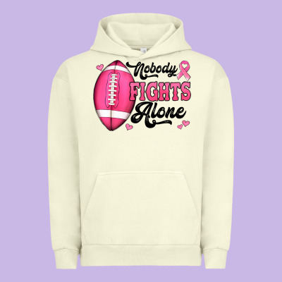 Nobody Fights Alone Pink Football Breast Cancer Awareness Urban Hoodie Designed By Jasminsmagicworld