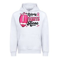 White nobody fights alone pink football breast cancer awareness Urban Hoodie - Jasminsmagicworld