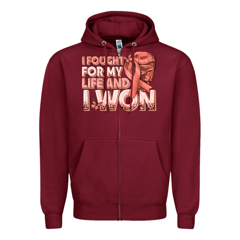 I Fought For My Life And I Won Uterine Cancer Peac Zipper Hoodie by texasbilliewilder | Teevron