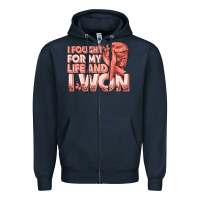 Navy i fought for my life and i won uterine cancer peac Zipper Hoodie - texasbilliewilder