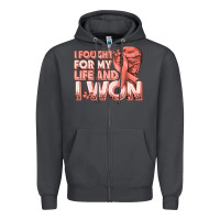 Smoke i fought for my life and i won uterine cancer peac Zipper Hoodie - texasbilliewilder