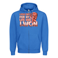 True Royal i fought for my life and i won uterine cancer peac Zipper Hoodie - texasbilliewilder