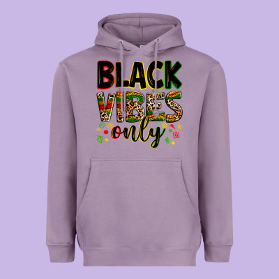 Black Vibes Only Heavyweight Hoodie Designed By Zillion Design Studio