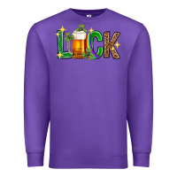 Purple St. Patrick's Day luck beer Premium Sweatshirt - Neo Western