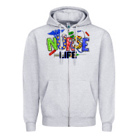 Heather Grey autism nurse life Zipper Hoodie - texasbilliewilder