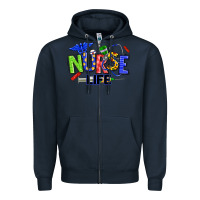 Navy autism nurse life Zipper Hoodie - texasbilliewilder