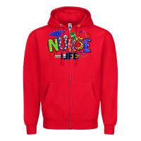 Red autism nurse life Zipper Hoodie - texasbilliewilder