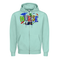 Seafoam autism nurse life Zipper Hoodie - texasbilliewilder