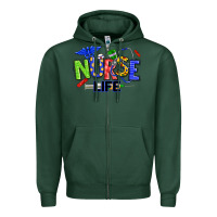 Sports Green autism nurse life Zipper Hoodie - texasbilliewilder