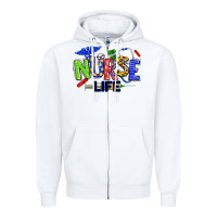 White autism nurse life Zipper Hoodie - texasbilliewilder