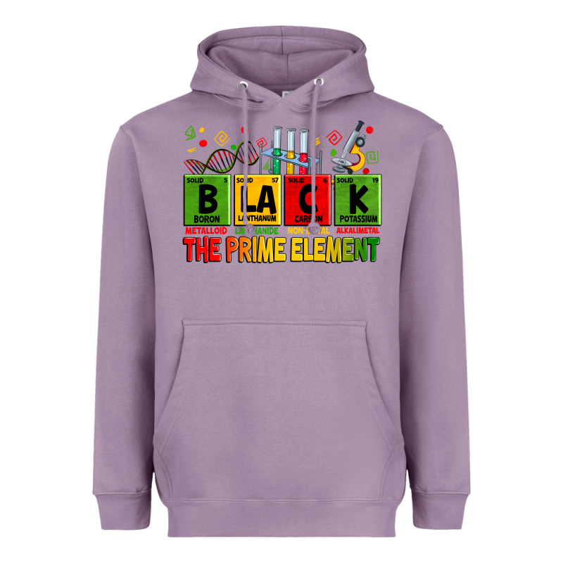 Black The Prime Element Heavyweight Hoodie by Zillion Design Studio | Teevron